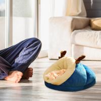 Camas para gatos de interior | Casa para gatos de invierno gruesa Cama para gatos para dormir Cama cueva multiusos para mascotas Casa para gatos de interior para gatos pequeños Perros - details 1