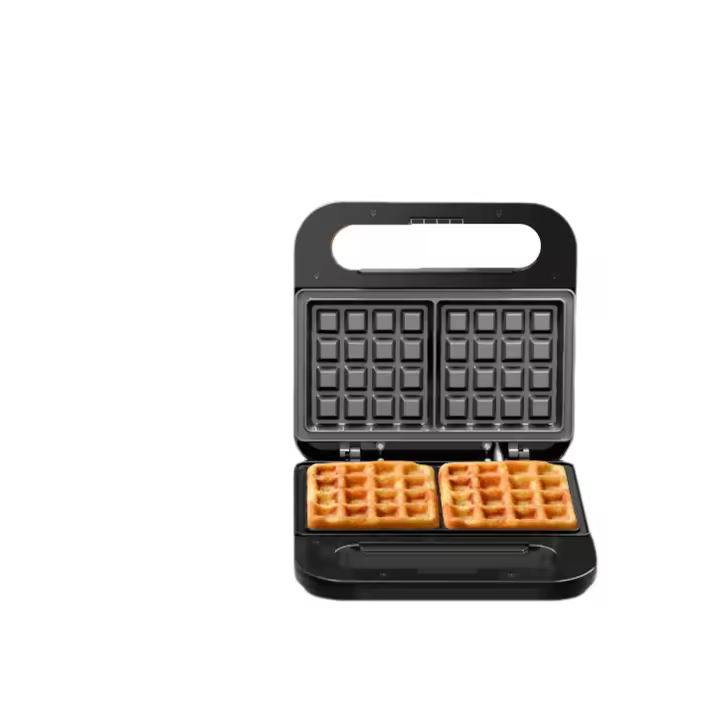 Máquina para hacer gofres 750W, máquina para hacer gofres personal, máquina para hacer gofres pequeña, máquina para hacer gofres antiadherente, mango de tacto frío, pequeño electrodoméstico automático para cocina, celebración de reuniones familiares, past - 1