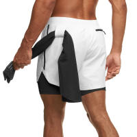 Pantalones Cortos Deportivos Ligeros y Secado Rápido Doble Capa para Entrenamiento en Gimnasio y Correr Ropa de Verano para Hombres - details 5
