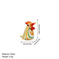 Cuentas de Vidrio de Gallo Adorno de Escritorio Colorido Estatua de Gallina Pequeña - details 19