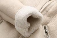 Chaqueta de piel de una pieza con cuello grueso para mujer, abrigo de manga larga con cinturón de cremallera diagonal, ropa de abrigo de invierno, nueva moda - details 10