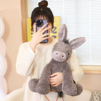 Muñeco de Peluche de Burro gris para bebé, muñeco de felpa suave de 23/40/60CM, regalo de decoración de habitación de cumpleaños infantil - details 3