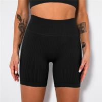 Pantalones cortos de yoga para mujer, leggings de cintura alta sin costuras para correr, entrenar, gimnasio - details 1