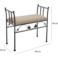 Banqueta pie de Cama de Metal Blanca de 64x68x30 cm - details 10