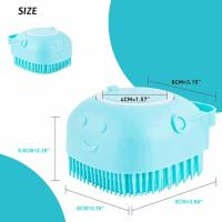 Cepillo de baño para perros y gatos, de silicona suave, de goma, para el cuidado de mascotas, dispensador de champú, cepillos para cachorros, gatos, ducha, aseo de pelo, limpieza, estropajo para perros de pelo corto, gatos, ducha, color rosa - details 0