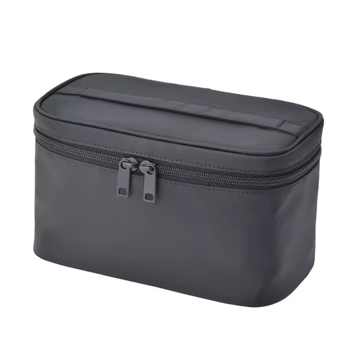 Bolsa de maquillaje de estilo japonés para mujer, bolsa de almacenaje para lavado de gran capacidad, color negro, bolso de mano, bolsa de aseo para hombre y mujer - 1