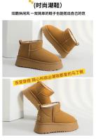 Botas de Nieve de Peluche de Lujo Calzado Plano de Tobillo para Mujer Caliente y Casual con Forro de Piel - details 21