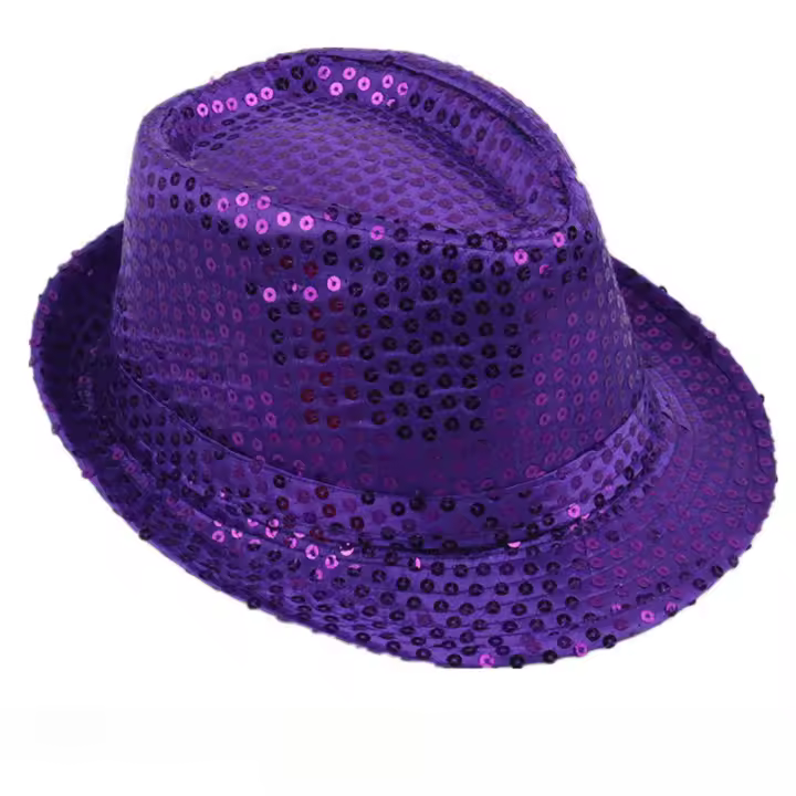 Sombrero de jazz británico para hombres y mujeres, sombrero de cubo con lentejuelas para escenario, actuación, Navidad, fiesta, padres e hijos, Halloween - 1