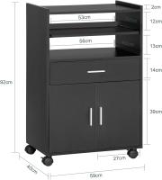 Mueble Auxiliar de Cocina Aparador Auxiliar Bajo de Cocina para Microondas con 2 Puertas y 1 Cajón L59 x P40 x H92 cm FSB09-W ES - details 14