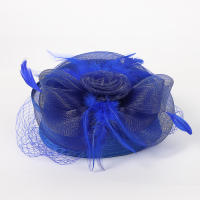 Sombreros rojos de iglesia de boda para mujer, tocado con velo de plumas, elegante, Derby, 2024 - details 8