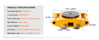 SucceBuy Machinery Skate Dolly, acero al carbono resistente, motor industrial con 4 ruedas de PU, 360 °   Rotación, tapa antideslizante - details 6