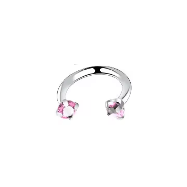 2 piezas 16g de piedra de circón nariz labio eyebone anillos 1,2*8*3mm en forma de c de acero inoxidable nariz labio eyebone unir cuerpo joyería de las mujeres de los hombres - 1