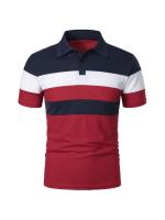 Polo a rayas Vintage para hombre, Camiseta de piqué de Golf, manga corta, bloque de Color, disponible en tallas grandes y altas - details 11