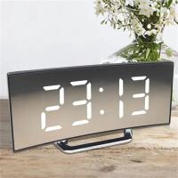 Reloj Digital LED con espejo de pantalla curvada, despertador Digital creativo con pantalla grande, carga USB - details 1