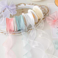1 rollo de cintas de gasa de cola de pez de 9m, cinta de Organza Multicolor para ramo DIY, envoltura de regalo, Material de decoración para festivales de boda - details 2