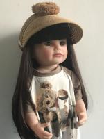 BZDOLL-bebé Reborn realista de 55cm y 22 pulgadas, juguete con cuerpo completo de silicona, bonito regalo de cumpleaños, pelo largo marrón - details 0