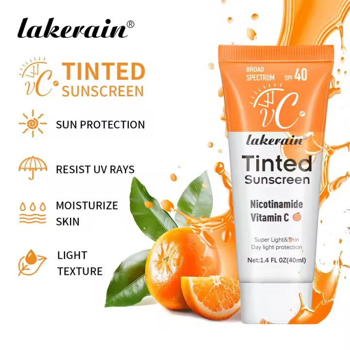 SPF40 hidratante teñido VC protector solar protección de la piel maquillaje refrescante crema de protección solar UV antienvejecimiento protector solar resistente - 1