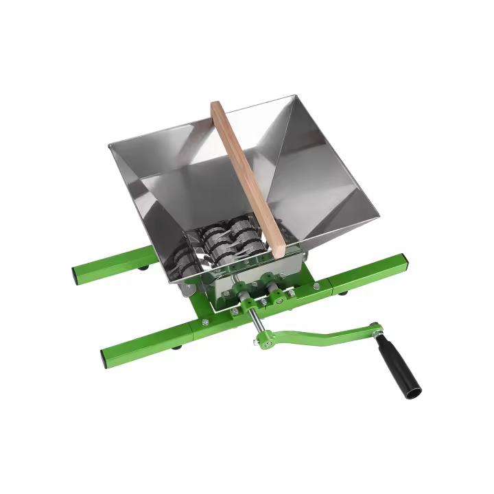 SucceBuy Trituradora manual de frutas y manzanas de 1,8 galones/7 litros, molinillo de acero inoxidable para preparación de vino, sidra y jugo, verde - 1