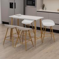 Conjunto de Mesa y 4 Taburetes de Bar Edward Pollok, 90cm de Alto, (Madera) - details 2