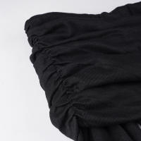 Elegante Vestido de Moda Oscura con Volantes Cuello de Aguja Gótico Largo Vestido Mxi para Mujeres - details 6