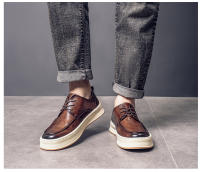 Las nuevas suelas de plataforma para hombre son zapatos de cuero casuales, versátiles y a la moda. - details 16