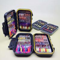 40/102 Uds Kit de moscas para pesca con mosca Surtido de moscas Señuelo de pesca de lubina y trucha con caja para moscas con moscas secas/húmedas Cebos artificiales para moscas Ninfas Streamers Popper Worms - details 5