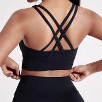 Sujetador deportivo Fiess con espalda cruzada para mujer, Top ajustado de alta resistencia, ropa interior de entrenamiento integral para gimnasio y Yoga con almohadilla para el pecho, Color sólido - details 6