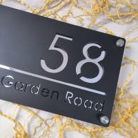 Placa de Número de Casa Moderna de Acrílico Cortado Láser Personalizado - details 16
