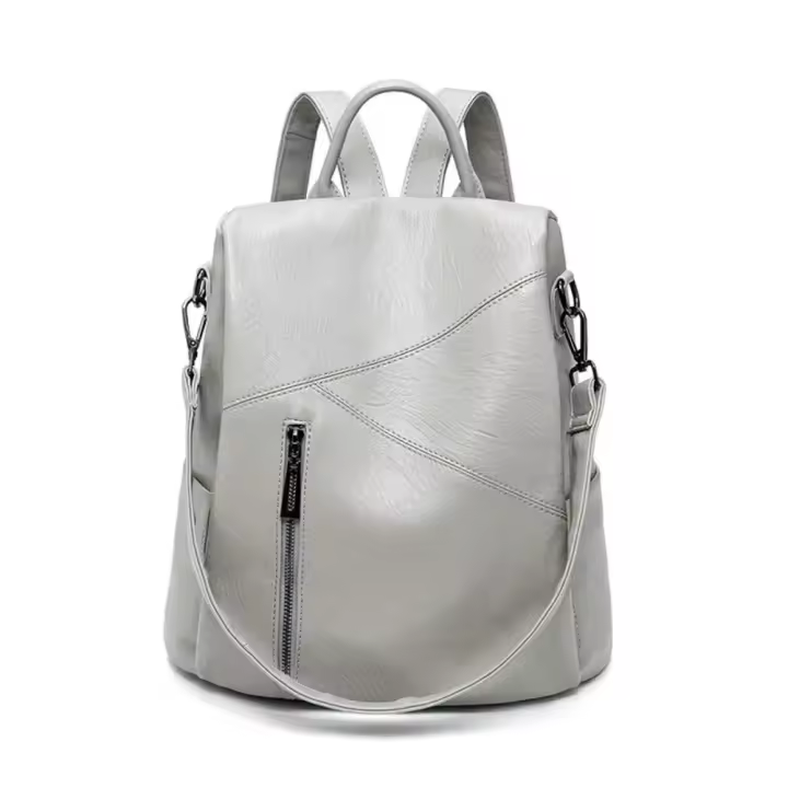 Mochila De Piel Auténtica para Mujer, Bolso de hombre de Piel De Vaca con retales, antirrobo, para viaje, Universidad, 2023 - 1
