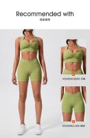 Lemon-conjunto deportivo de Yoga para mujer, mallas cortas de cintura alta y cuello redondo, sujetador cruzado, 2 piezas - details 1