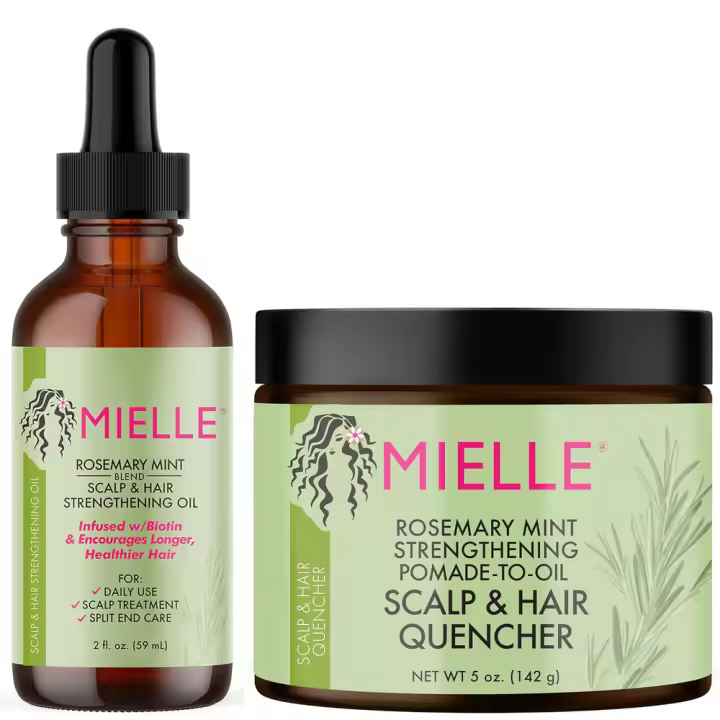 Mielle Organics Aceite fortalecedor del cuero cabelludo y del cabello con menta y romero y potenciador de pomada a aceite, paquete - 1