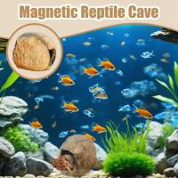 Cueva para acuario, casa de refugio para pecera, pecera desmontable magnética, residencia decorativa para camarones, cueva magnética para reptiles - details 3