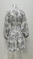 Vestido camisero con cordones estampado Vintage para mujer, moda Primavera Verano, minivestidos plisados ​​de manga larga con volantes para mujer - details 4