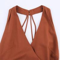 PB & ZA2025leisure estilo de vacaciones cuello halter diseño asimétrico vestido suelto sin mangas novedad de verano ropa de mujer - details 11