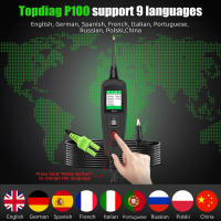 Prueba de Circuito Automotriz Topdiag P100 Probador de Potencia de 12V 24V con Cable de 40Pies - details 0