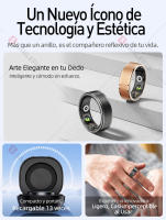 Anillo inteligente, frecuencia cardíaca/oxígeno en sangre/monitoreo del sueño, anillo de seguimiento de calorías con contador de pasos, duración de batería de 7 días, resistente al agua compatible con iOS y Android - details 1
