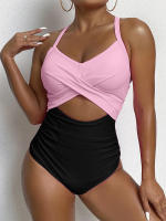 Bañador de una pieza para mujer, traje de baño con realce, Monokini Sexy recortado, ropa de playa para verano, 2024 - details 7
