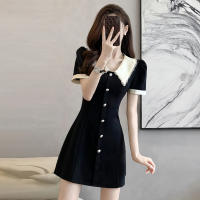 Vestido Negro Elegante para Mujer Hepburn Cintura Ajustada, Liso, Talla Pequeña, Moda de Verano 2025 - details 3