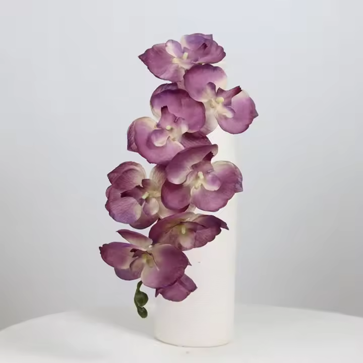 Flor de imitación de 8 cabezas, flor Artificial de Phalaenopsis, alambre de hierro, forro interior, ramo Floral multicolor, 70cm - 1