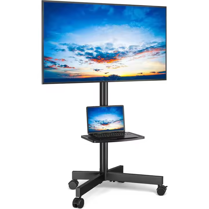Soporte TV Ruedas para Televisión de 27 a 60 Pulgadas - Soporte TV Pie Móvil con +5/-2 °   Inclinación y Altura Ajustables |   MAX Vesa 400x400mm 40 KG - 1