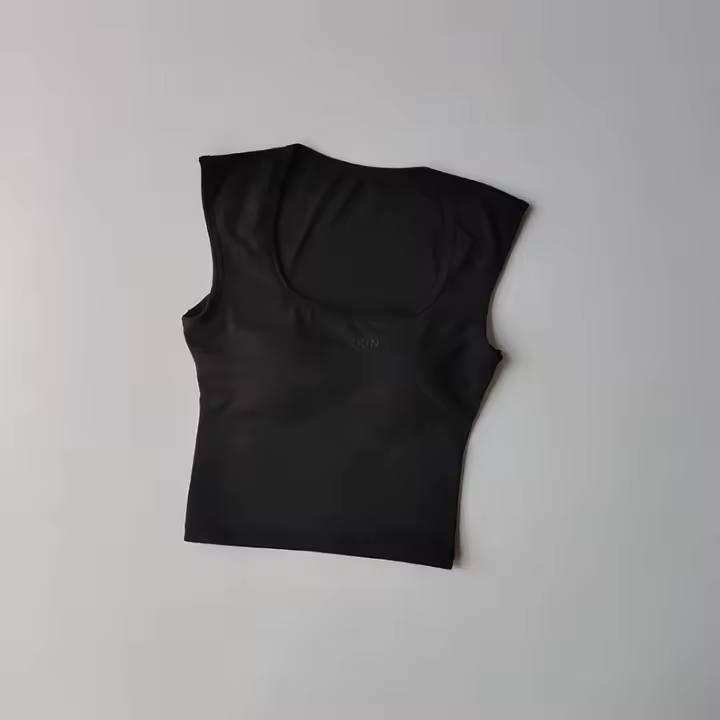 Chaleco deportivo Desnudo elegante tirantes cuello ancho material de nailon cuadrado - 1