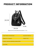 Mochilas negras para mujer, mochila universitaria impermeable de PU de alta capacidad, mochilas escolares para ordenador portátil para mujer, mochilas escolares de viaje para chica - details 2