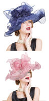 Sombrero de Derby de Verano para Mujeres con Trapo Elegante y Velo Floral para Bodas y Fiestas en Iglesia y Té Material de Poliéster y Nylon Estilo Fedora - details 1