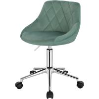 Silla de Oficina Giratoria de Terciopelo Silla Ergonómica Turquesa para Hogar y Oficina - details 0