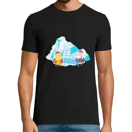Batalla de Pádel entre Papá Noel Rubi,Camiseta de Pádel Divertido, ropa para exteriores - 1