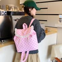 Nueva mochila Kawaii con volantes, bonita mochila con cordón para exteriores, mochila de viaje informal dulce para niñas - details 12