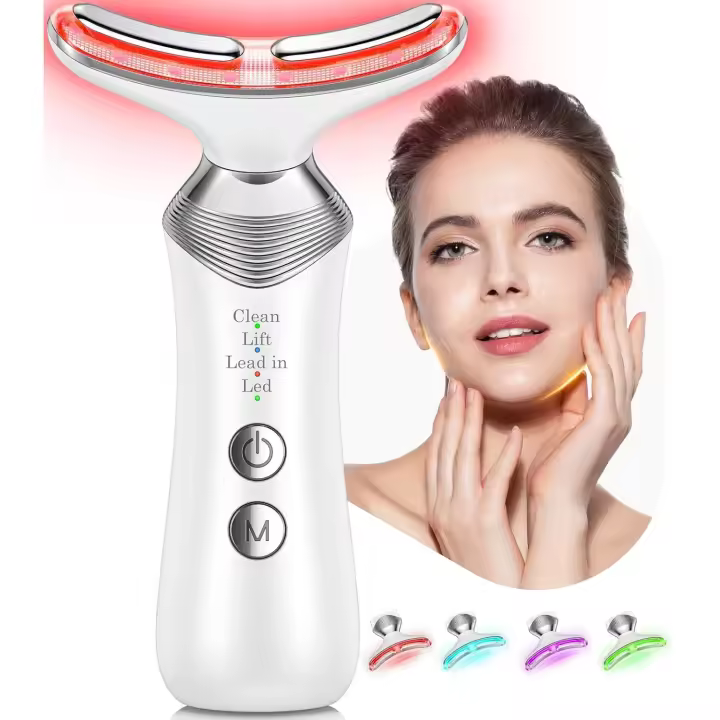 Masajeador Facial y Cuello 7-en-1 Herramienta de Masaje Facial para Cuidado de la Piel en Casa con 4 Modos - 1