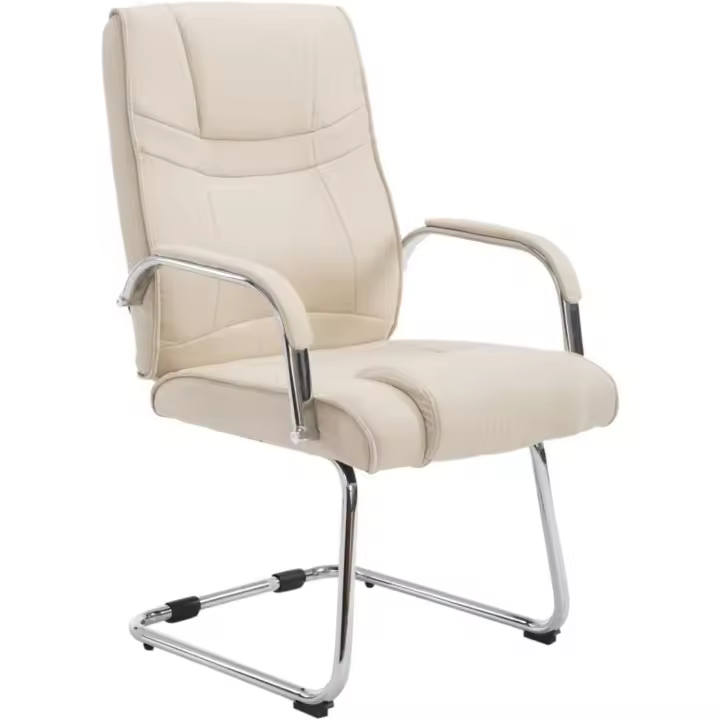 Silla Cantiléver Attila Tapizada En Tela & con Base De Metal I Silla De Conferencia con Reposabrazos, Color:Negro/Negro - 1