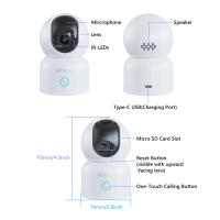 ZOSI C518 2K Cámara Vigilancia WiFi IP Interior Domicilio con Enchufe 2,4G/5G WiFi Pan 355° Tilt 95° Detección y Seguimiento de Humano Audio Bidireccional Llamada con un Clic - details 15