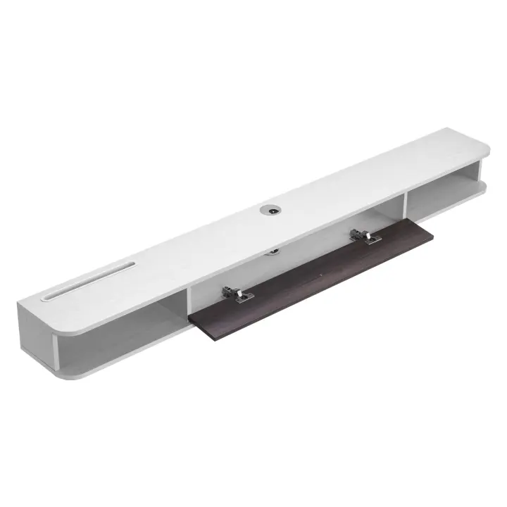 SucceBuy Soporte flotante para TV, centro de entretenimiento montado en la pared de 70 pulgadas con gestión de cables, estante de pared moderno - 1